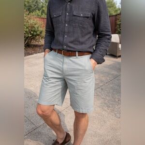 Hugo Boss Men's Light Gray Flat Front Shorts